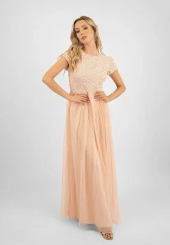 Picasso Short Sleeve Blush Pink Bridesmaid Dress
