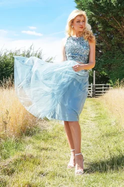 Picasso Teal Sequin Top