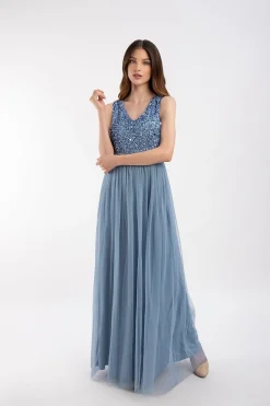 Picasso V Embellished Blue Bridesmaid Dress