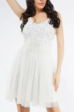 Riri White Tulle Mini Dress