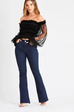 Rolf Black Mesh Top