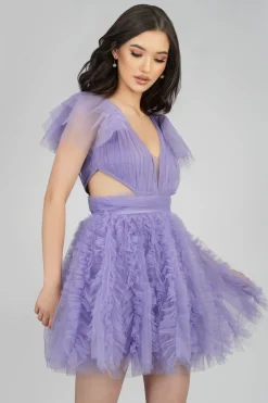 Sage Purple Tulle Mini Dress