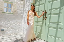 Satin Maxi Dress With Cowl Neck