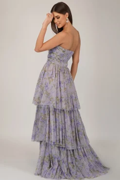 Shiloh Purple Printed Tulle Dress