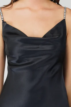 Sienna Navy Blue Satin Maxi Dress