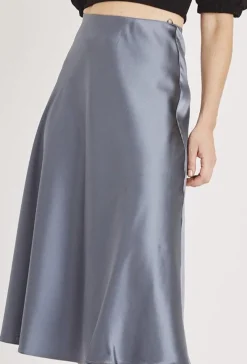 Sophie Grey Satin Skirt
