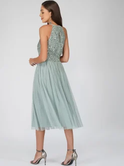 Sprinkle Sage Green Bridesmaid Midi Dress