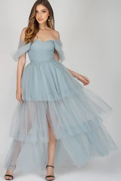 Sydney Dusty Blue Tulle Dress