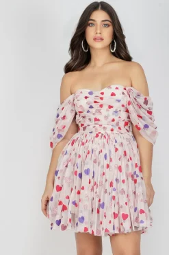 Sydney Rainbow Heart Mini Dress