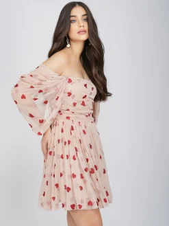 Sydney Red Heart Mini Dress