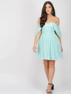 Sydney Tulle Polka Mini Dress In Mint