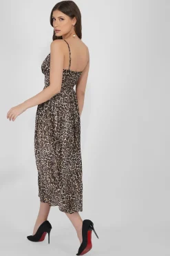 Tanya Strappy Satin Midi Dress