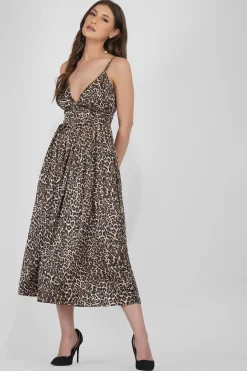 Tanya Strappy Satin Midi Dress