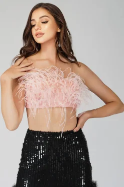 Xara Pink Feather Top